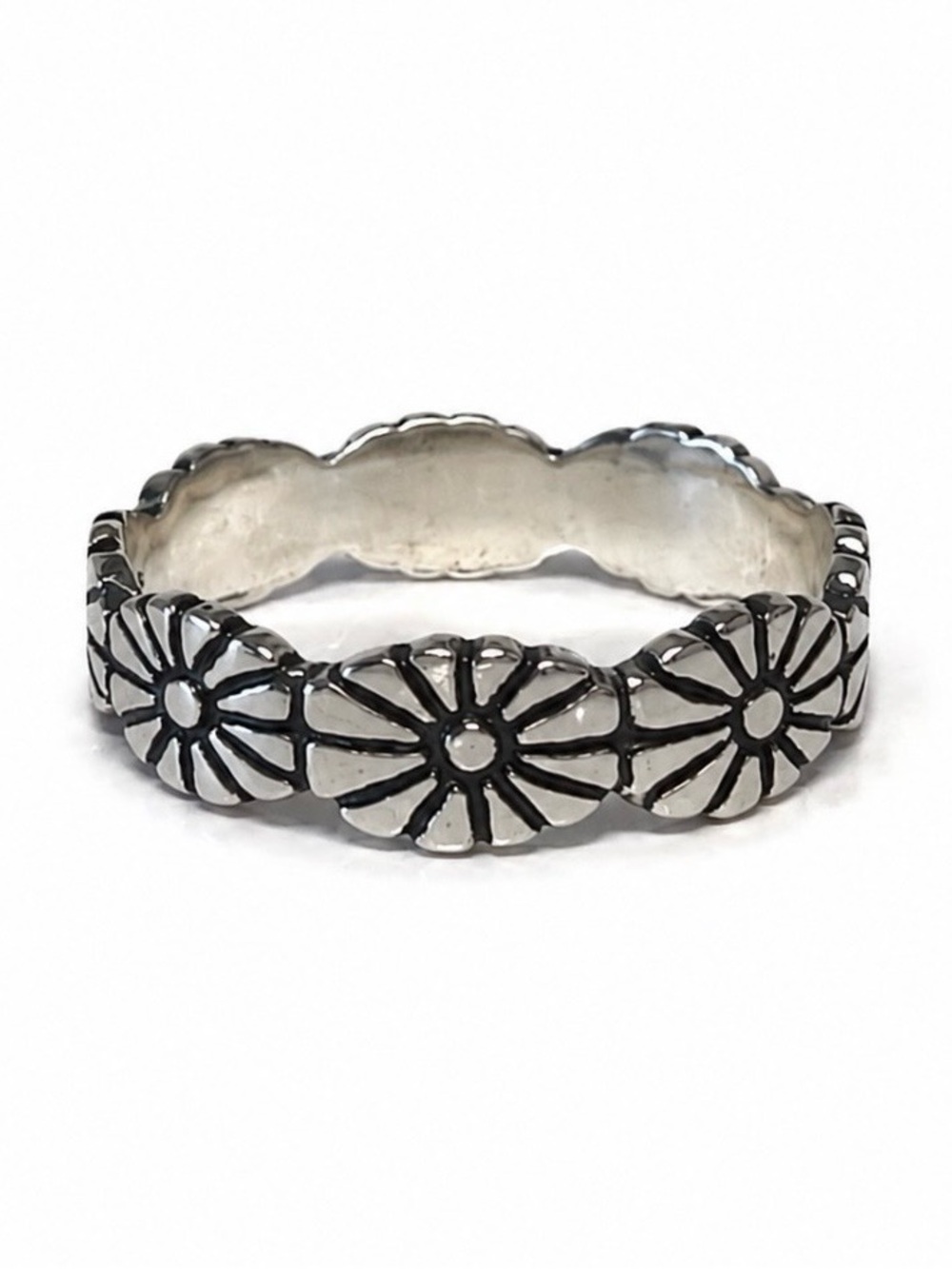 Carolyn Pollack Joy Flower Conch Band Ring Sterling Silver 925 Size 8